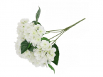 Kunstlilledest kimp, hortensia, valge, 45 cm