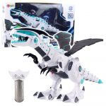 Raadio teel juhitav robot, dinosaurus Lean Toys Era Dino, 47 cm, sinine v./valge v.
