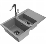 K&ouml;&ouml;givalamu koos kraaniga Mexen Gaspar, graniit, 73.7 cm x 47.5 cm x 17.7 cm, grey+black/chrome