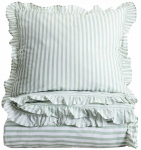 Voodipesukomplekt Homla Trudy 244215, valge v./roheline v., 70 x 80 cm, 200 x 220 cm, 3 os.