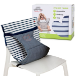S&ouml;&ouml;tmistooli istmepadi BabyToLove Pocket, sinine v./valge v.
