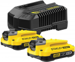 Aku ja laadija komplekt Stanley SFMCB12D2-QW, 18 V, li-ion, 2000 mAh
