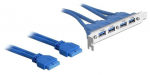 Adapter Delock 4 x USB 3.0 / 2 x 19 pin USB 3.0 19 pin USB 3.0 female x 2, USB 3.0-A female x 4, 0.4 m, sinine v.