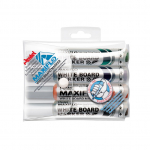 Valge tahvli marker, 2 - 6 mm, sinine/must/punane, 4 tk