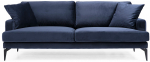 Diivan Hanah Home Papira, s&uuml;gavsinine v., 205 x 90 cm x 88 cm