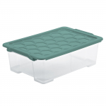 Kaanega hoiukarp, toidule/esemete hoidmiseks/m&auml;nguasjade jaoks Rotho, 30 l, l&auml;bipaistev v./roheline v., 58.3 x 39.2 x 18.3 cm