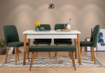 S&ouml;&ouml;gitoa komplekt Kalune Design Costa 1070 - 2 AB, valge v./roheline v./m&auml;nni v.