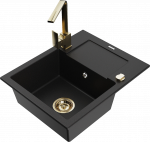 K&ouml;&ouml;givalamu Mexen Enzo 6506571005-77+670300-50+66911-50, graniit, 57 cm x 46 cm x 17.4 cm, kuldne/must