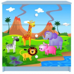 Laste kummut Kocot Kids Babydreams Safari, sinine v./mitmev&auml;rviline, 41 cm x 80 cm x 80.5 cm