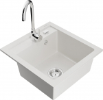 K&ouml;&ouml;givalamu koos kraaniga Mexen Vito Telma, vaik/graniit, 52 cm x 49 cm x 21 cm, valge/kroom