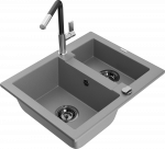 K&ouml;&ouml;givalamu koos kraaniga Mexen Carlos Flora, graniit, 58.2 cm x 47.5 cm x 17.7 cm, must/hall/kroom