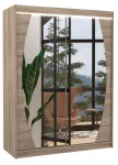 Riidekapp ADRK Alen LED, pruun v./pruunikas v., 58 cm x 150 cm x 200 cm, peegliga