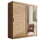 Riidekapp ADRK Hailey, tamm v., 180 cm x 60 cm x 205 cm, peegliga