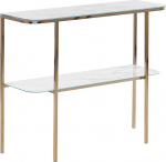 Konsoollaud Beliani Calvert, kuldne v./valge v., 100 cm x 35 cm x 84 cm
