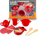 M&auml;nguk&ouml;&ouml;gi tarbed, n&otilde;udekomplekt Small Foot Love House Cookware, punane v.