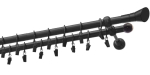 Kardinapuu komplekt Olimp Cosmo, 200 cm, &Oslash; 19 mm, must v.