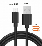 Kaabel Alburnus, Micro USB, 100 cm, must
