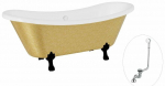 Vann, teisaldatav Besco Amelia Glam, 190 cm x 77 cm x 69 cm, ovaalne, kuldne/must