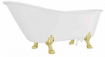 Vann, teisaldatav Besco Olaya, 160 cm x 68 cm x 68 cm, ovaalne, kuldne/valge