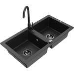 K&ouml;&ouml;givalamu Mexen Mario, graniit, 82 cm x 43.6 cm x 16.1 cm, h&otilde;be/must