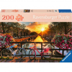 Pusle Ravensburger Feel Well & Puzzle Bicycles In Amsterdam, 29.2 cm x 42.2 cm, 200 tk, mitmev&auml;rviline