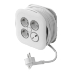 Pikendusjuhe Airam, 3 x 1,5 mm&sup2;, 7 m, IP20, 3 pesa, 2USB, valge v.