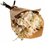 Kunstlilledest kimp, hortensia Homla Cozy Autumn Hora, pruun v./ecru v., 34 cm x 19 cm