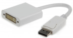 Adapter Gembird DisplayPort - DVI DVI male, Display port female, 0.1 m, valge v.