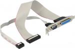 Adapter Delock Slot Bracket 1 x Serial / 1 x Parallel DB25 male, DB25 female, 0.3 m