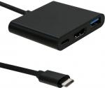 Juhe Qoltec USB-C, USB-C / HDMI / USB 3.0, 0.2 m, must