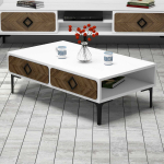 Kohvilaud Kalune Design Samba, valge v./p&auml;hklipuu v., 105 cm x 60 cm x 34.6 cm