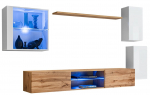 Sektsioonkapp ASM Switch XXIII, tamm v./valge v., 250 cm x 40 cm x 140 cm
