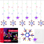 LED valguskardin Springos CL4137 150 Led, 2.5 m, mitmev&auml;rviline, 150 LED