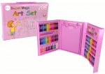 Joonistustarvik Lean Toys Art Set Super Mega, roosa v., 208 tk