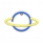 Dekoratsioon "Planeet" Force Lighting Saturn LED-valgustusega, sinine v./kollane v.