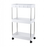 Ratastega riiul Domoletti, valge v., 22 cm x 38 cm x 67.5 cm