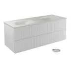 Vannitoakapp valamuga Besco Akya Linea, valge v./h&otilde;be v., 52.5 cm x 131 cm x 50.7 cm