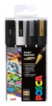 Universaalne markerite komplekt Posca PC-5M, &uuml;hepoolsed, mitmev&auml;rviline, 4 tk
