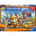 Pusle 3in1 Ravensburger Paw Patrol Rubble & Crew Work Vehicles, 21 cm x 21 cm, 147 tk, mitmev&auml;rviline