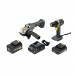 Juhtmevaba t&ouml;&ouml;riistakomplekt koos akuga Grunder CD-B0A18+AG-B0218, 18 V, 2 Ah/4 Ah