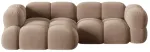 Nurgadiivan Cosmopolitan Design Loretto Vogue 3, tume beež v&auml;rv, vasak, 147 x 250 cm x 68 cm