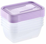 Toiduainekarbi komplekt Keeeper Fredo Fresh, 0.5 l, 15 cm x 10 cm, l&auml;bipaistev v./violetne v., 5 tk