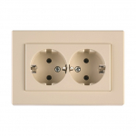 Pistikupesa 2-ne Vilma XP500 111050202205, maandusega, elevandiluu v.