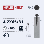 Isekeermestavad kruvid Haushalt DIN 14566, 4.2 mm x 65 mm, 200 tk