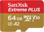 M&auml;lukaart SanDisk Extreme Plus, 64 GB, 200 Mb/s - 90 Mb/s