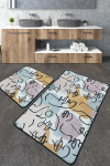 Vannitoamattide komplekt Foutastic Centum 510CHL1186, mitmev&auml;rviline, 100 cm x 60 cm