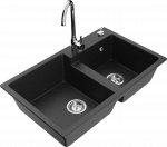 K&ouml;&ouml;givalamu Mexen Tomas, graniit, 80 cm x 50 cm x 19 cm, h&otilde;be/must/kroom