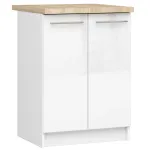 Alumine k&ouml;&ouml;gikapp Akord Furniture Factory Oliwia S60 2D, valge v., 46 cm x 60 cm x 85 cm