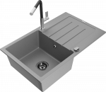 K&ouml;&ouml;givalamu koos kraaniga Mexen Bruno, graniit, 79 cm x 49 cm x 20 cm, hall/grafiit