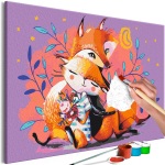 Maalimine numbrite j&auml;rgi Artgeist Fox Family, mitmev&auml;rviline, 60 x 40 cm